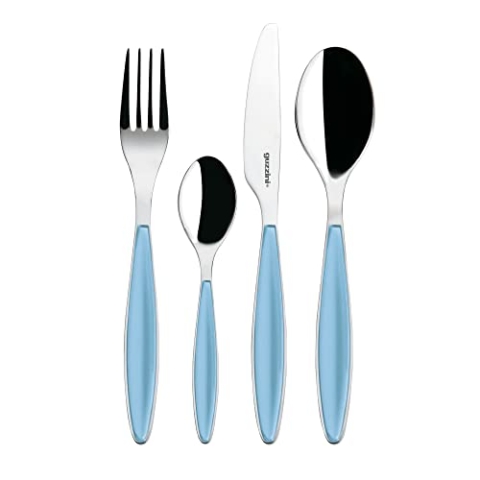 Guzzini - Feeling, 24-Teiliges Besteckset - Meeresblau, 15,8 x 7,5 x h25,5 cm - 23000081