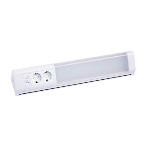 Müller Licht LED Unterbauleuchte in weiß mit 2 Steckdosen, 762mm