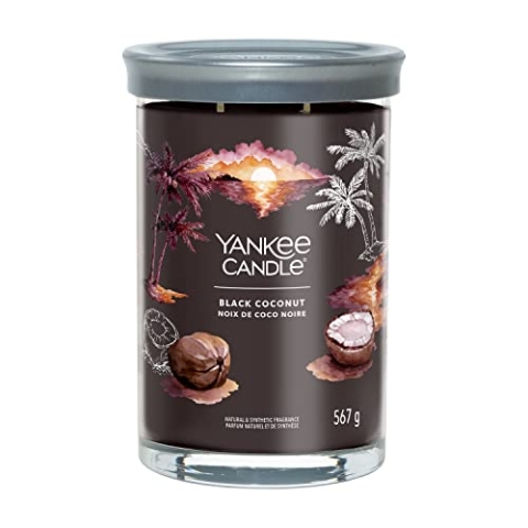 Yankee Candle Signature Duftkerze | große Tumbler-Kerze mit langer Brenndauer „Black Coconut“ | Soja-Wachs-Mix | Perfekte Geschenke für Frauen