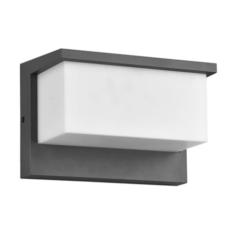 Trio Leuchten LED Außen Wandleuchte Nestos 240960142, Aluminium Druckguss Anthrazit, Schirm Kunststoff Weiß, inkl. 13 Watt LED