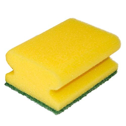 Franz Mensch HygoClean Padschwämme Classic, 9,5 x 7 x 4,5 cm | Schaumstoff/Hartvlies, 240 Stück (24 x 10 Stück), gelber Spülschwamm, saugstarker Reinigungsschwamm