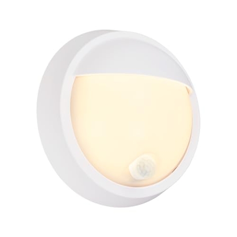 BRILONER - LED Wandlampe Akku mit Bewegungsmelder, Dämmerungssensor, 20 sek. Timer, Aussenlampe, Wandleuchte aussen, LED Strahler außen, Außenleuchte, Außenwandleuchten, 17x7 cm, Weiß