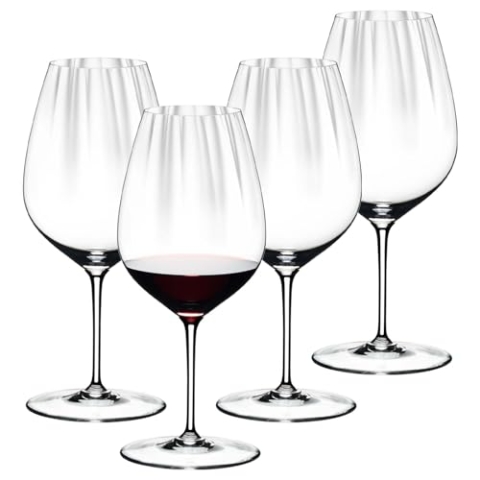 RIEDEL Performance Cabernet/Merlot Gläser 4er Set, 834 ml, Rotweingläser mit optischem Effekt, Kristallglas
