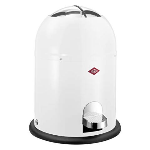 WESCO Mini Master Abfalleimer 6 L, Weiß, 26,4x26,4x36cm