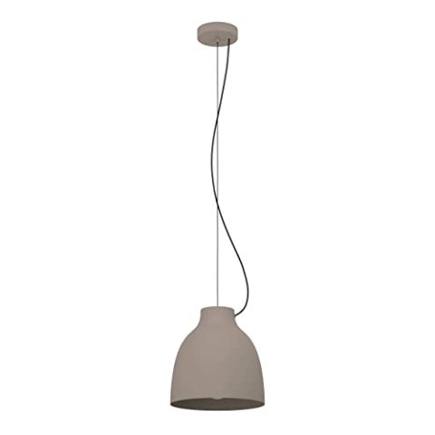 EGLO Hängelampe Camasca, Esstisch Pendelleuchte 1-flammig, höhenverstellbare Esszimmerlampe aus Metall in Taupe, Hängeleuchte mit E27 Fassung