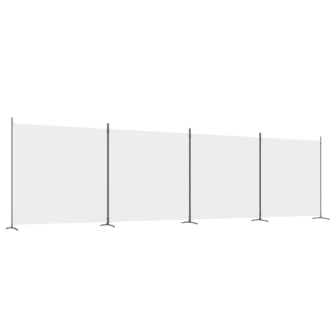 vidaXL Paravent 4-TLG. Raumtrenner Raumteiler Trennwand Umkleide Sichtschutz Spanische Wand Wohnzimmer Schlafzimmer Weiß 698x180cm Stoff