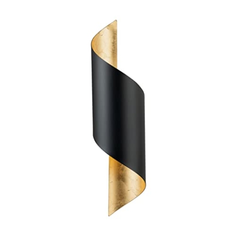 EGLO Wandleuchte Jabaloyas, 1-flammige Wandlampe innen, Up und Down Leuchte, Wohnzimmer Wandbeleuchtung, Flurlampe aus Metall in schwarz und gold, E27 Fassung