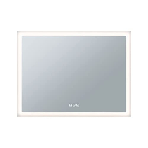 Paulmann 93013 LED Leuchtspiegel Mirra mit Touchschalter IP44 800x600mm White Switch eckig incl. 1x22 Watt Chrom, Weiß 2700 K - 6500K