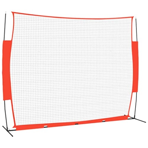 vidaXL Baseball Netz, Tragbares Übungsnetz für Baseball Training, Baseball Rebounder Netz für Hof Rasen, Trainingsnetz für Erwachsene Kinder, Rot Schwarz Stahl Polyester