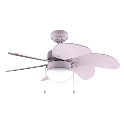 Cecotec EnergySilence Aero 3600 Vision Full Purple Deckenventilator mit Licht 50 W, 36", 3 Geschwindigkeiten, 6 umschaltbare Flügel, Winter-Sommer-Modus, einfache Bedienung, Ein/Aus, Kettenschalter