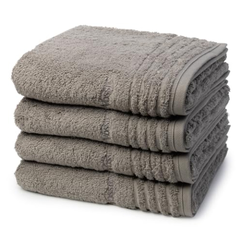 Vossen - Vienna Style Supersoft - 4 X Handtuch - Im Set - Baumwolle - extrem flauschig (50 X 100cm Pepplestone)
