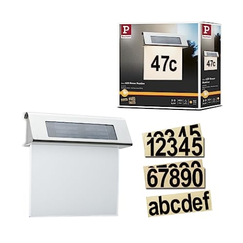 Paulmann Leuchten Special Solar Hausnummernleuchte IP44, LED 1 x 0.2W, Acryl, weiß/edelstahl 93765
