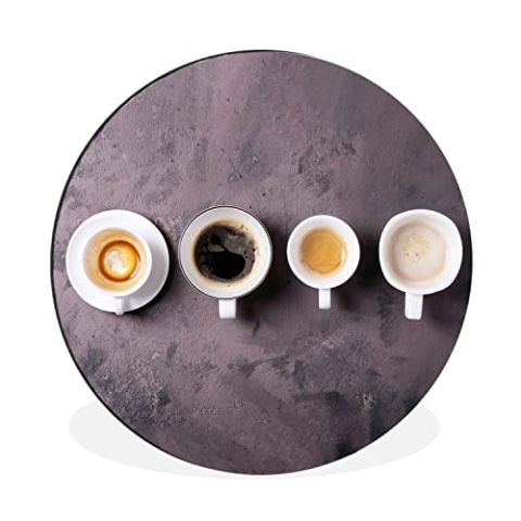 MuchoWow Wandbild Rund Wanddeko Deko Wohnzimmer Bilder 60x60 cm Kaffee - Küche - Industrie
