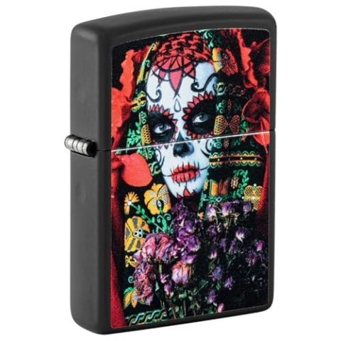 ZIPPO schwarz matt Sugar Skull Woman Design 60006561