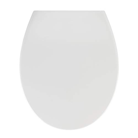 WENKO WC-Sitz Samos Weiß, hygienischer Toilettensitz mit Absenkautomatik, mit Fix-Clip Hygiene-Befestigung, aus antibakteriellem Duroplast