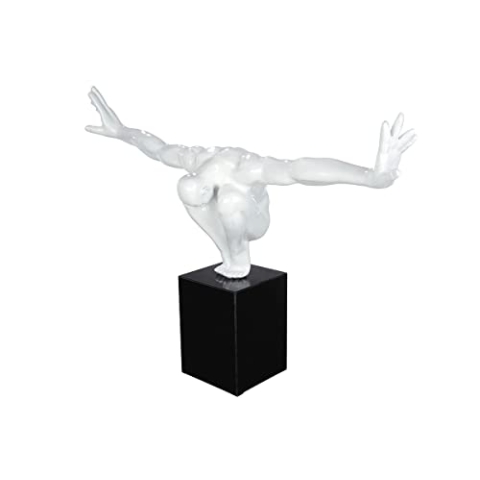 Casablanca modernes Design GILDE Skulptur Cliffhanger Kunstharz, Marmor weiß 52363