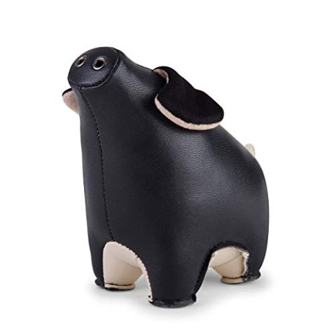 Züny - Schwein-Diya - Hängende Dekoration - Kunstleder - Schwarz - 11,5cm x 7 x 10cm
