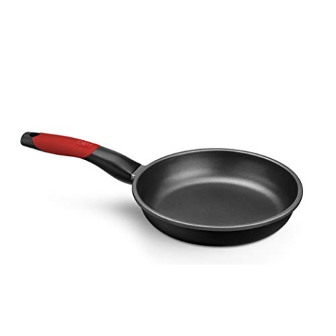 BRA Premiere | Bratpfanne 28 cm, Aluminiumguss, verstärkte dreischichtige Antihaftpfanne ohne PFOA, geeignet für alle Herdarten einschließlich Induktion, rote Farbe, Rot