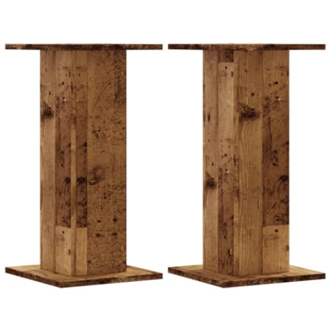 vidaXL Lautsprecherständer 2 STK., Hoher Boxenständer, Lautsprecherpodest für HiFi Heimkino Surround Sound, Verbessertes Audio-Hörerlebnis, Altholz-Optik Holzwerkstoff