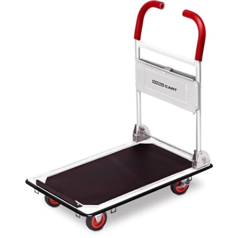 Magnacart Plattformwagen - Max. 300KG - Stahl - Faltbarer Transportwagen - 91 x 61 x 87 CM - Silber