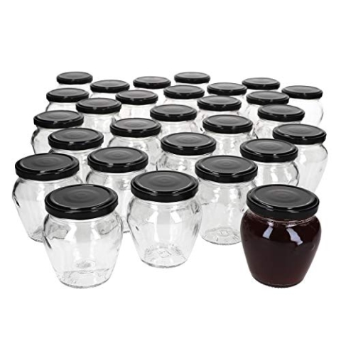 MamboCat 75er Set Marmeladengläser 212 ml I Deckel Schwarz I Twist-Off to 63 I Einmachgläser I Obst, Antipasti, Konfitüre, Gelee & Co. I Einkochzubehör