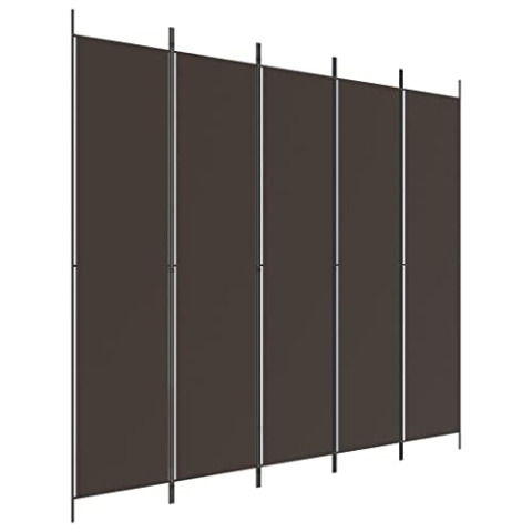 vidaXL Paravent 5-TLG. Raumtrenner Raumteiler Trennwand Umkleide Sichtschutz Spanische Wand Wohnzimmer Schlafzimmer Braun 250x220cm Stoff