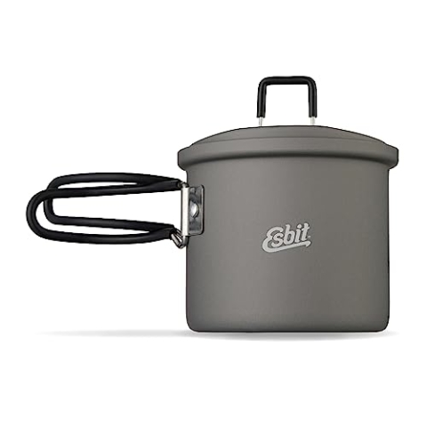 Esbit Outdoor Kochtopf 625 ml - Camping Topf aus hartanodisiertem Aluminium - inkl. Deckel mit praktischer Aufhängung