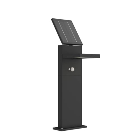 Lucande LED Solarleuchten 'Silvan' mit Bewegungsmelder (spritzwassergeschützt) (Modern) in Alu aus Aluminium (1 flammig,) - Solarlampe, Solarleuchte Garten