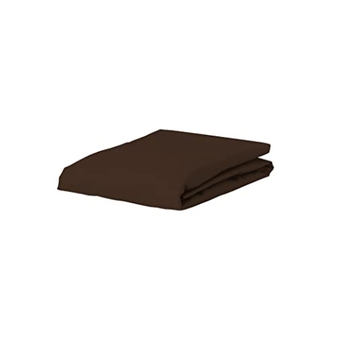 Essenza Spannbettlaken The Perfect Organic Jersey Chocolate, 180-200 x 200-220 cm, 95% Bio-Baumwolle Perkal (GOTS), 5% Elasthan, Uni