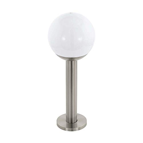 EGLO connect Außen-Wegelampe Nisia-C, Smart Home Außenleuchte, Stehleuchte aus Edelstahl und Glas, Farbe: Silber, weiß, warmweiß, dimmbar, IP44