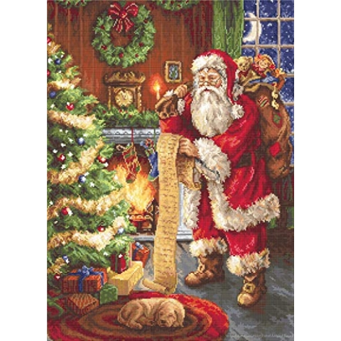 Luca-S B578 Weihnachtsmann IV Kreuzstichset, Baumwolle, mehrfarbig, 30x41cm