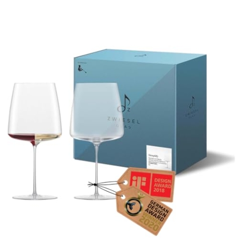 Zwiesel Glas Weinglas samtig & üppig Simplify (2-er Set), in Handarbeit mundgeblasene Weingläser, hochwertige Tritan®-Kristallgläser für Wein (Art.-Nr. 122056)