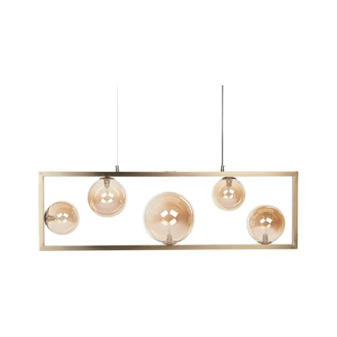 Industrielle Deckenleuchte Geometrische Lampe mit vielen Glühbirnen Metall Messing Geehi