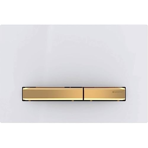 Geberit Sigma 50 Drückerplatte Messing/Weiß für Sigma Spülkästen 8cm (UP720) und 12cm (UP320)