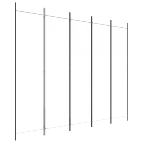 vidaXL Paravent 5-TLG. Raumtrenner Raumteiler Trennwand Umkleide Sichtschutz Spanische Wand Wohnzimmer Schlafzimmer Weiß 250x200cm Stoff