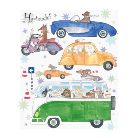 Fahrende Tiere Wandtattoo | Für Baby- & Kinderzimmer | Handgemalt & nachhaltig | Wandsticker | Sticker für Wand | Wandaufkleber | Wiederverwendbar