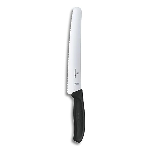 Victorinox Swiss Classic, Profi Konditorsäge, Extra Scharfe Klinge, Wellenschliff, 22 cm, Kunststoffgriff, Rostfreier Stahl, schwarz
