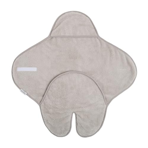 Baby's Only - Kapuzendecke mit Füßen - Einschlagdecke für den autositz 0+ - für 5-Punkt-Gurten Maxi Cosi - mit Teddy-Stoff - für Jungen und Mädchen - Urban Taupe