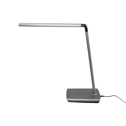 Lindby LED Tischlampe 'Kuno'mit USB Anschluss dimmbar (Modern) in Alu u.a. für Arbeitszimmer & Büro (1 flammig,) - Tischleuchte, Schreibtischlampe, Nachttischlampe