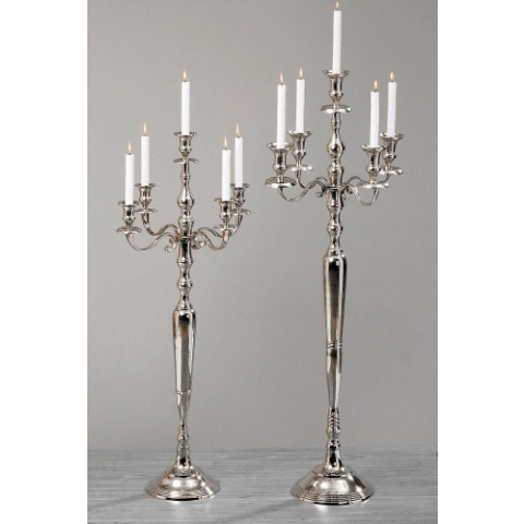 BG VICTORIA Kerzenleuchter Kerzenständer 105 cm hoch Aluminium silber Deko für gehobenes Ambiente