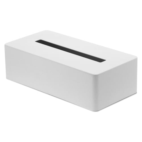 YAMAZAKI 4215 TOWER Taschentuchbox Minimalistisches Design, Legierter Stahl, Weiss, 26,5 x 13,5 x 7,5 cm (LxBxH)