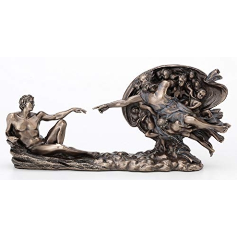 Veronese Design 11,4 cm Genesis The Creation of Adam Sixtinische Kapelle Michelangelo Great Art Kaltgussharz Bronze-Finish Skulptur Statue