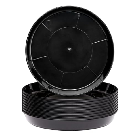 Garronda Blumentopf Untersetzer GD-0026 (10 Stück Schwarz, ⌀ 50 cm H 6,2 cm)