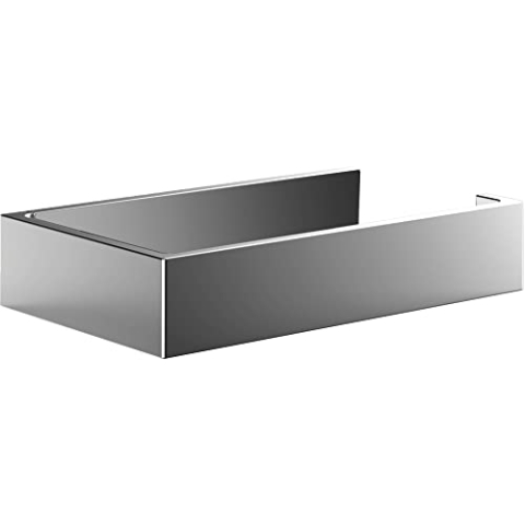 emco LIAISON Papierhalter ohne Deckel, eleganter Toilettenpapierhalter zur Wandmontage aus Metall, eckiger Klorollenhalter für verschiedene Ausrichtungen, chromfarben, Chrom