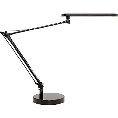 Unilux LED Schreibtischlampe Mambo, dimmbar 3.000 bis 5.000K, 900LUX, 7W, mit Klemme und Fuß, Lichtfarbe einstellbar, schwarz/weiß