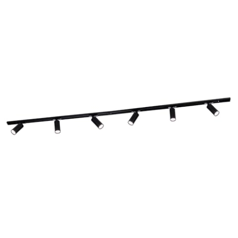 Ledvion - Smart LED Stromschienenbeleuchtung 2M + 6 Stromschienenstrahler (4.9W, RGB, Schwarz, Dimmbar), 1-phasige Stromschienenleuchte