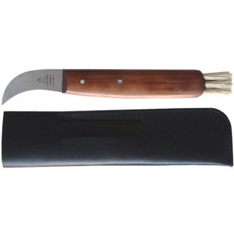 Windmühlenmesser Pilzpflückmesser 4,6cm + Etui Pflaume