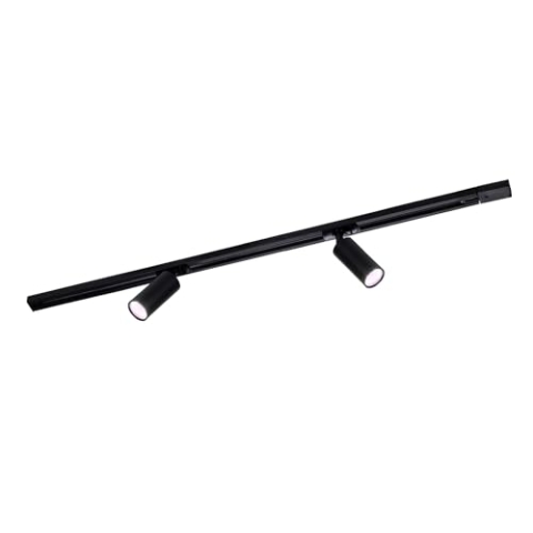 Ledvion - Smart LED Stromschienenbeleuchtung 1M + 2 Stromschienenstrahler (4.9W, RGB, Schwarz, Dimmbar), 1-phasige Stromschienenleuchte
