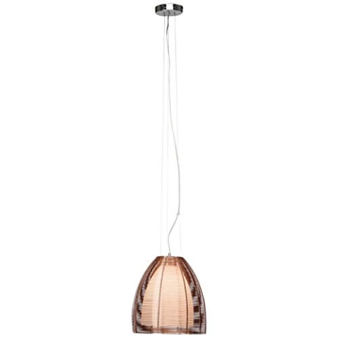 Brilliant Lampe Relax Pendelleuchte 30cm bronze/chrom | 1x A60, E27, 60W, g.f. Normallampen n. ent. | In der Höhe einstellbar/Kabel kürzbar | Für LED-Leuchtmittel geeignet