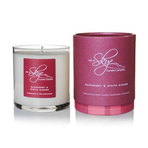 Isle of Skye Candle Company Raspberry und weiß Ginger Scottish Reihe Box Kerze, weiß